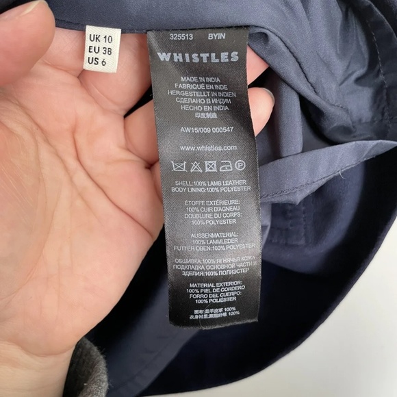 Whistles A-Line Suede Skirt, Navy, US 6 - Picture 9 of 9